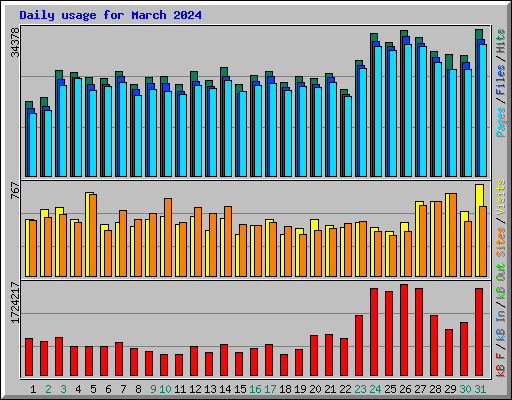 Daily usage for March 2024