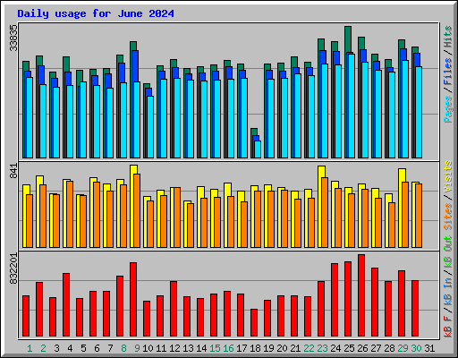 Daily usage for June 2024