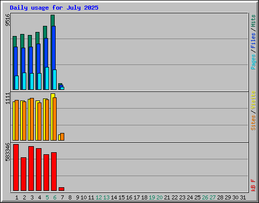 Daily usage for July 2025