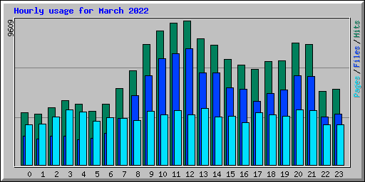 Hourly usage for March 2022