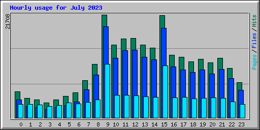 Hourly usage for July 2023