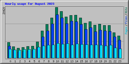 Hourly usage for August 2023