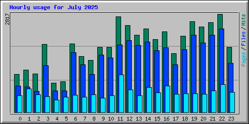 Hourly usage for July 2025