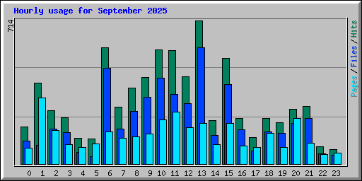 Hourly usage for September 2025